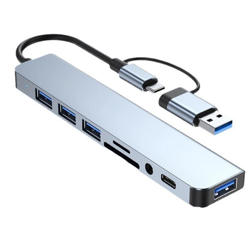 8 in 1 USB C Hub Adapter 4K HDMI RJ45 SD TF Card Reader PD Fast Charge Laptop
