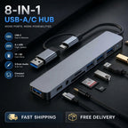 8 in 1 Multiport USB-C Hub Type C To USB 3.0 4K HDMI Adapter For Macbook Pro/Air