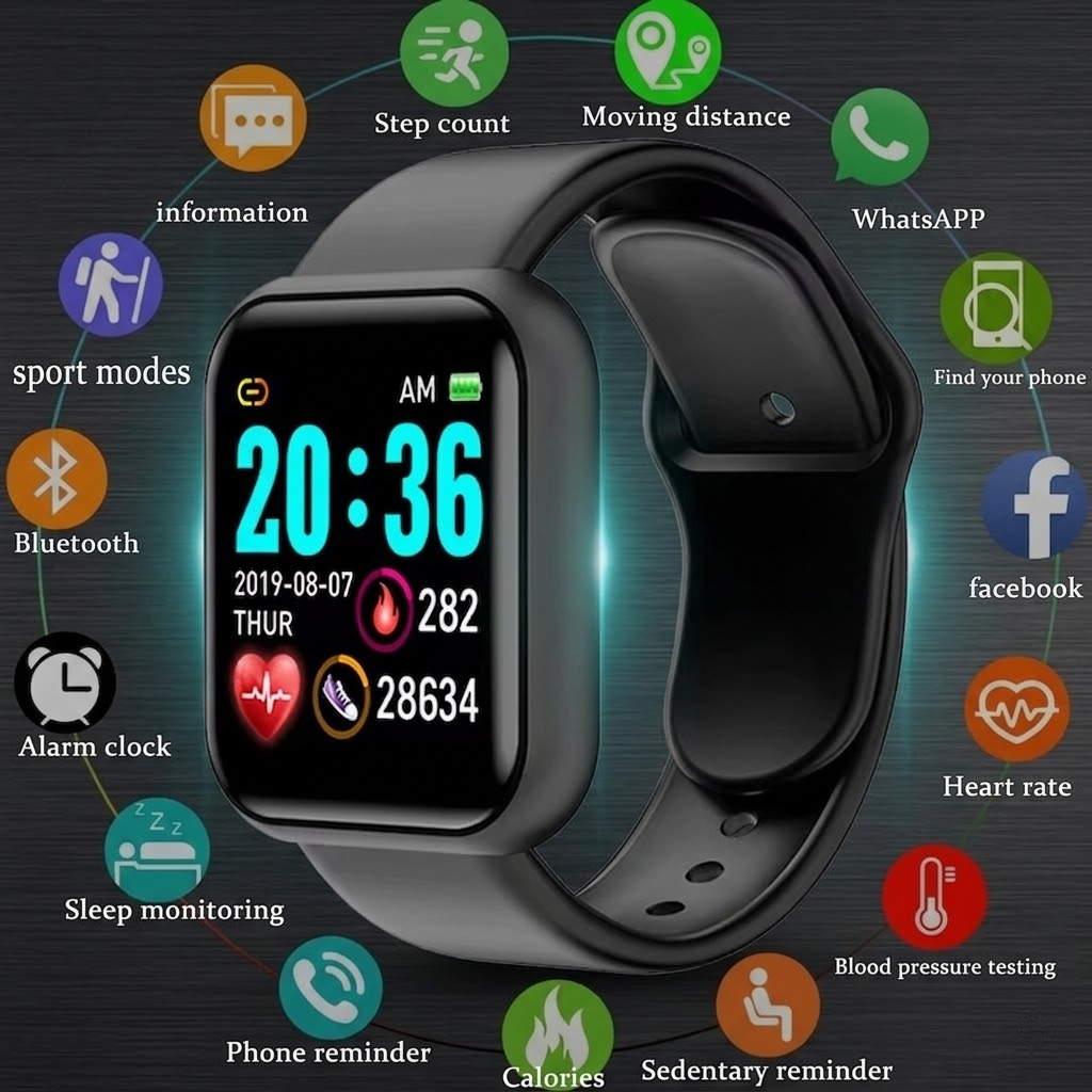 Smart Watch for Men & Women – Fitness Tracker with Heart Rate & Blood Pressure Monitor UK