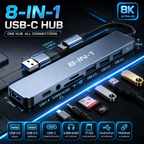 8 in 1 Multiport USB-C Hub Type C To USB 3.0 4K HDMI Adapter For Macbook Pro/Air