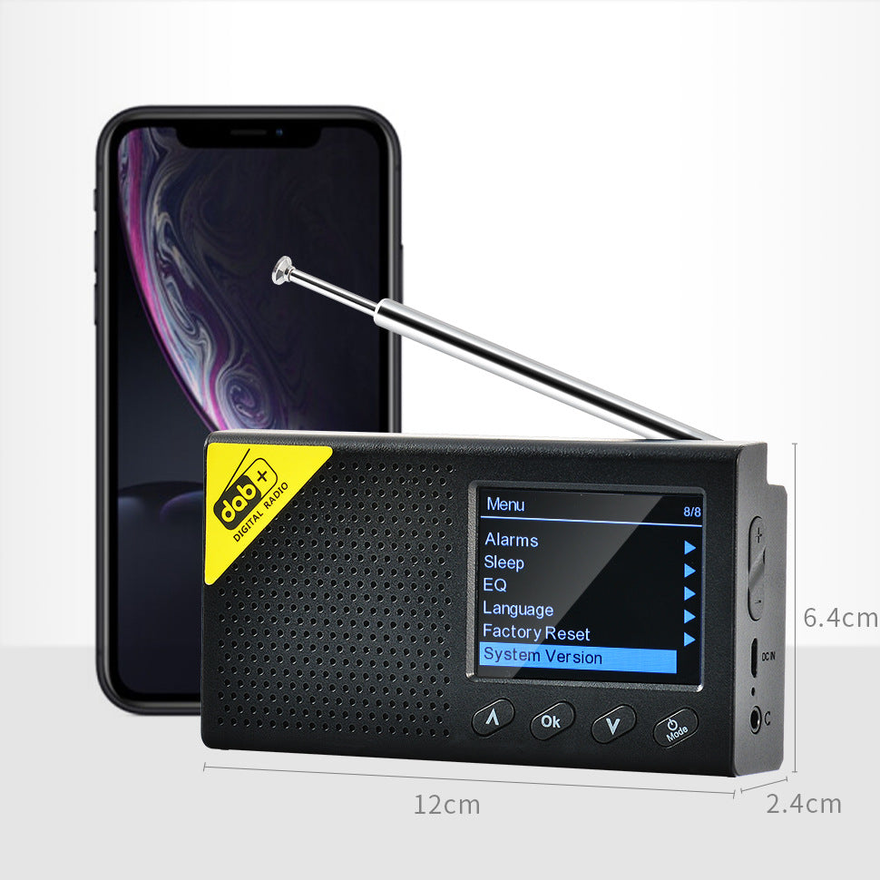 Portable Digital DAB+ FM Radio LCD Color Screen Digital Alarm Clock