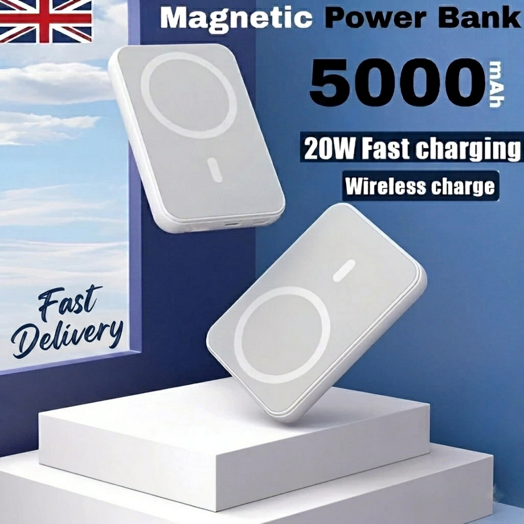 Fast Magnetic Power Bank Wireless Charger 5000mAh for iPhone Android Universal MagSafe