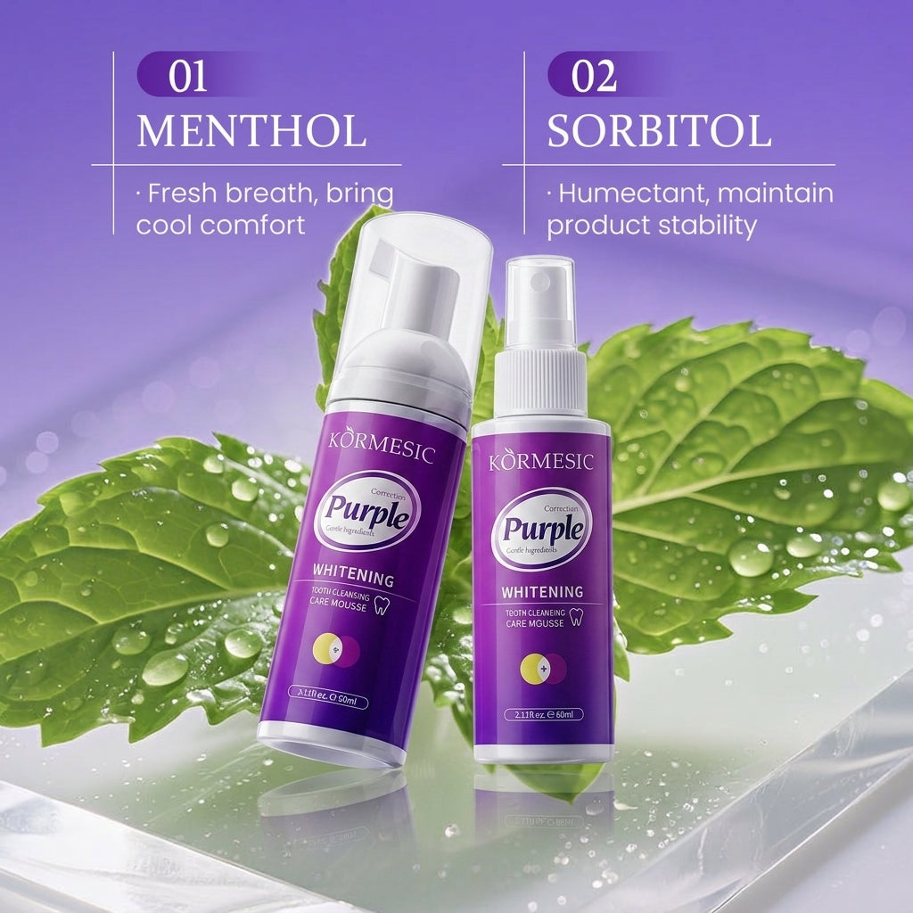 KÖRMESIC Purple Whitening Mousse Toothpaste 60ml Teeth Whitening Stain Remover