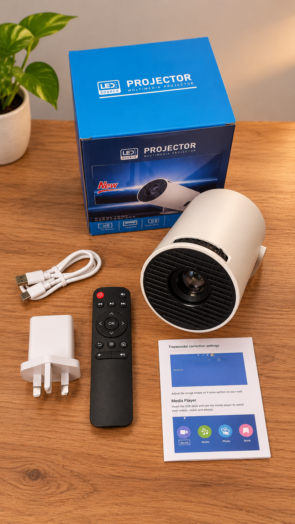 4K 5G Mini Portable Projector Android 11.0 Youtube Built in USB UK