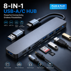 8 in 1 Multiport USB-C Hub Type C To USB 3.0 4K HDMI Adapter For Macbook Pro/Air