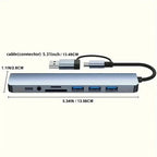8 in 1 Multiport USB-C Hub Type C To USB 3.0 4K HDMI Adapter For Macbook Pro/Air