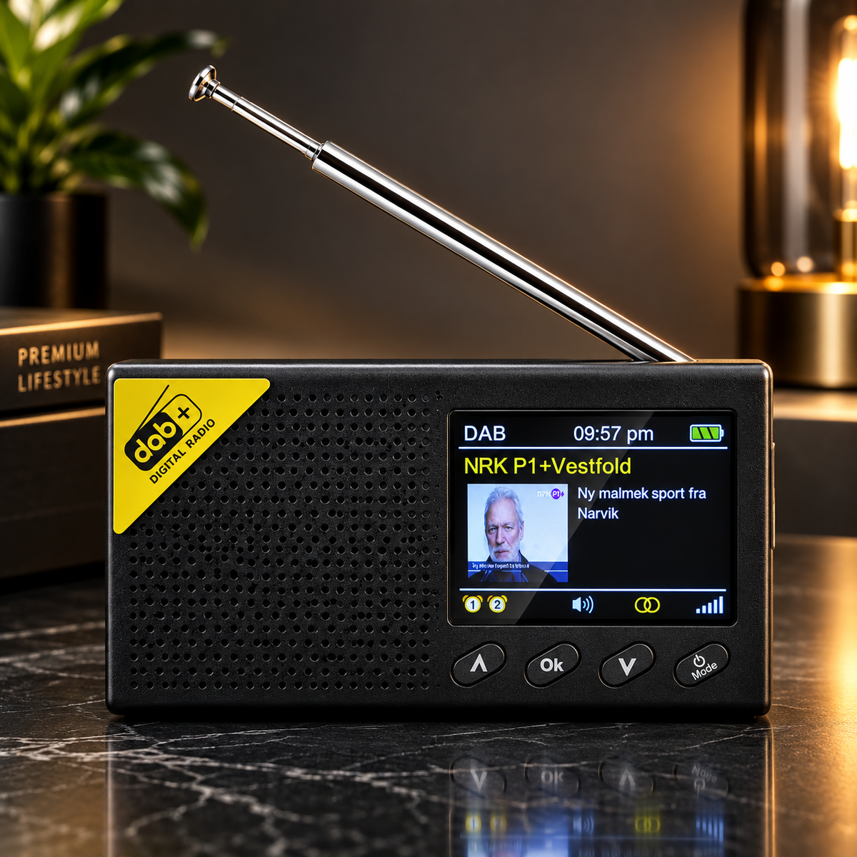 Portable Digital DAB+ FM Radio LCD Color Screen Digital Alarm Clock