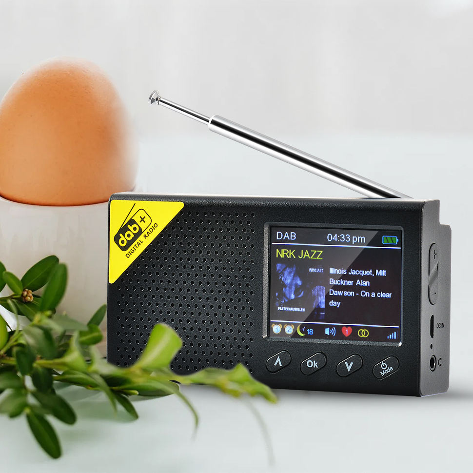 Portable Digital DAB+ FM Radio LCD Color Screen Digital Alarm Clock