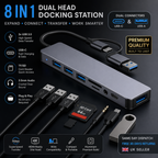 8 in 1 Multiport USB-C Hub Type C To USB 3.0 4K HDMI Adapter For Macbook Pro/Air