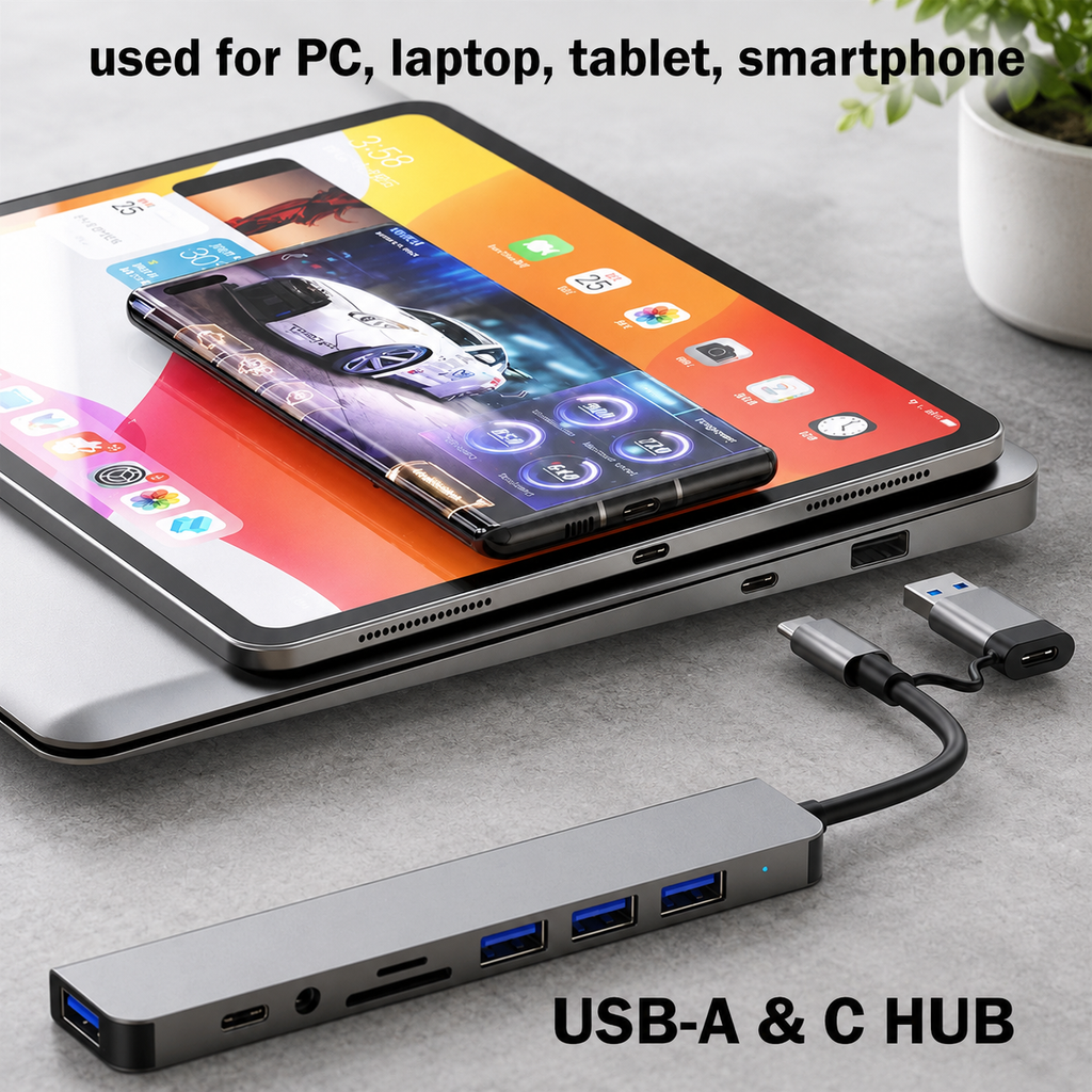8 in 1 Multiport USB-C Hub Type C To USB 3.0 4K HDMI Adapter For Macbook Pro/Air