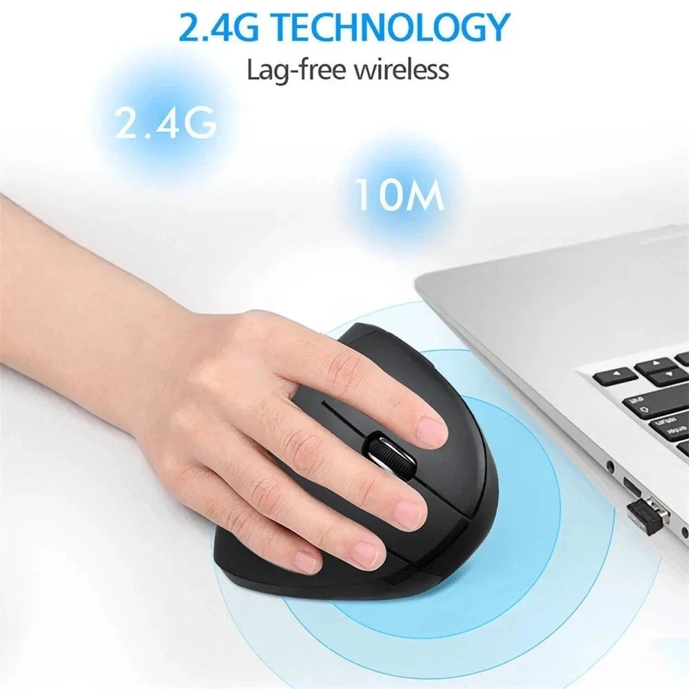 Wireless Ergonomic Mouse Design Vertical Optical Mice for Computer Laptop 2.4GHz