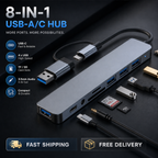 8 in 1 Multiport USB-C Hub Type C To USB 3.0 4K HDMI Adapter For Macbook Pro/Air
